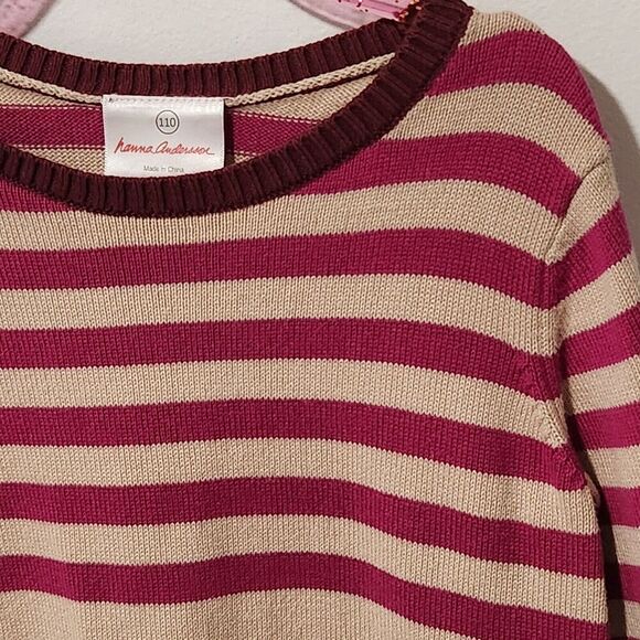 HANNA ANDERSSON PRETTY STRIPED POCKET SWEATER DRESS GIRLS 110 EU/ 4-5T US - Picture 3 of 6